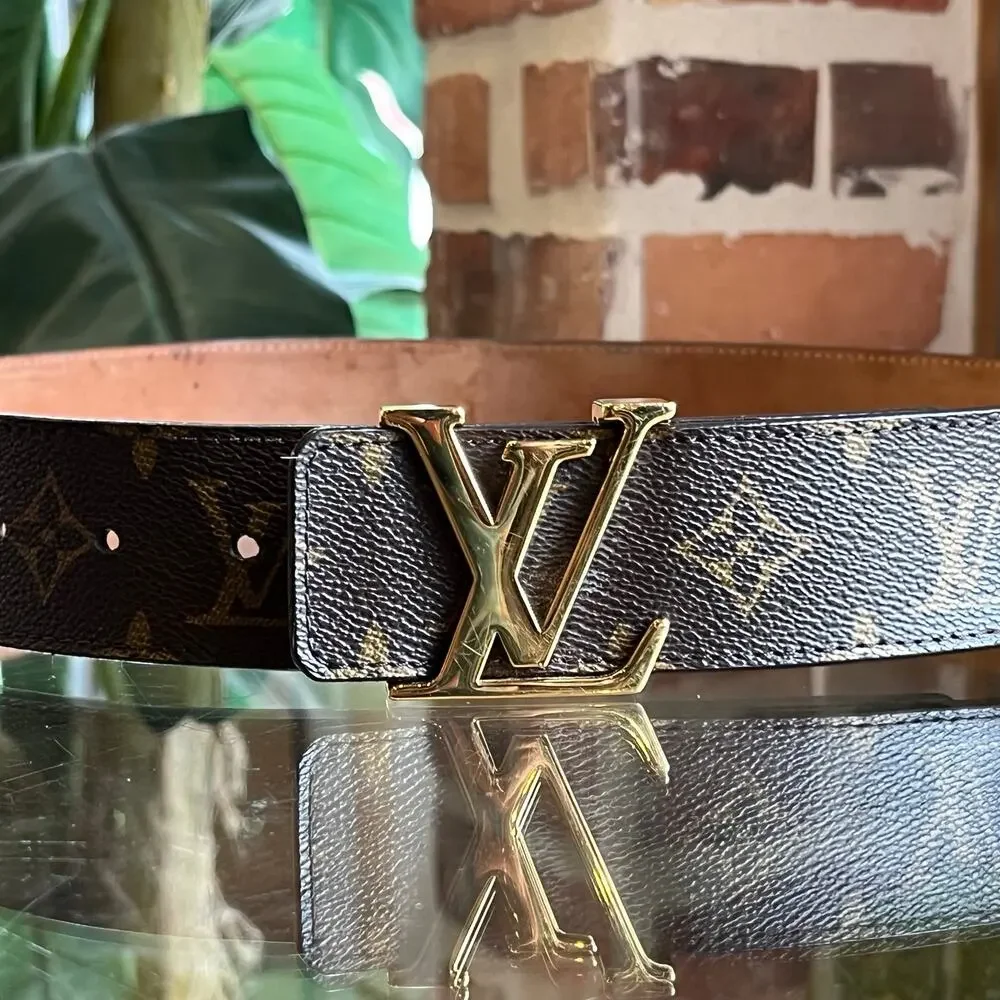 LOUIS VUITTON LV Initiales Monogram Canvas Belt 95/38